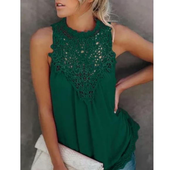 Private Label Tops - New sleevless crochet top